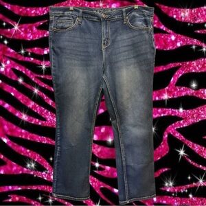 HYDRAULIC "Nolita" Mid-Rise Curvy Bootcut Jeans w/Animal Print Pockets Size 20W